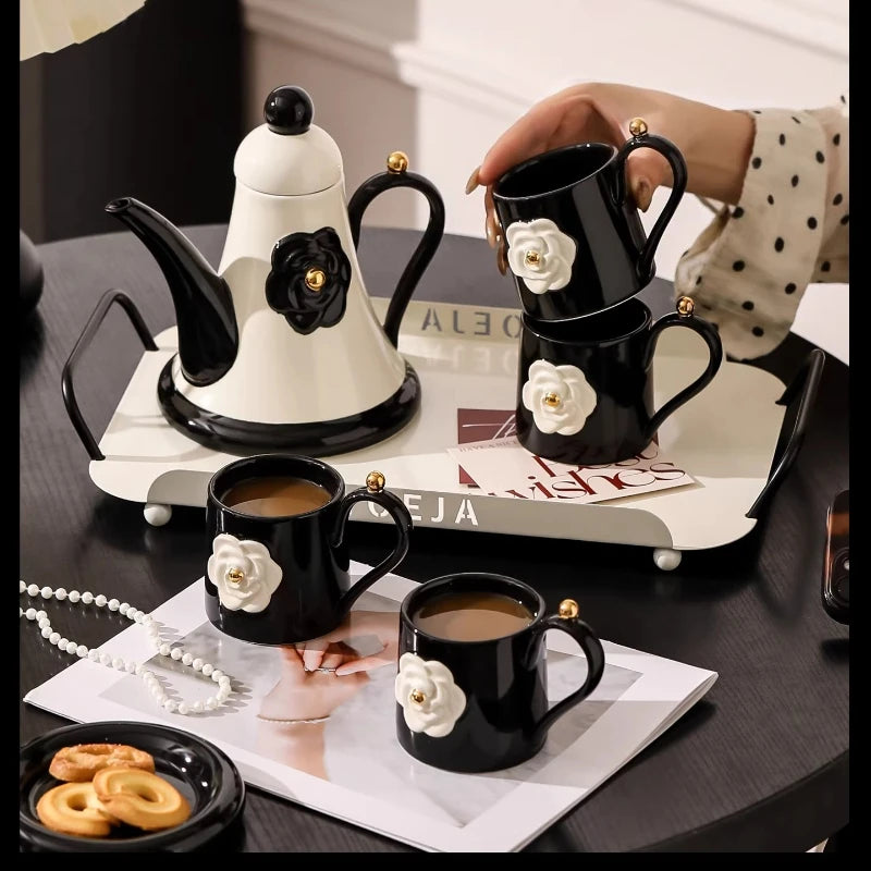 Camellia Porcelain Teapot & Mug Set