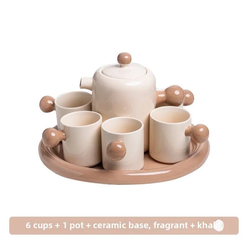 Ceramic Water Pitcher & Cup Set