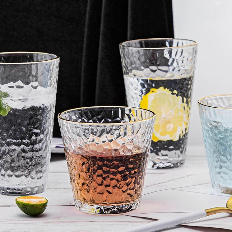 Gold-Edge Glass Cup – 300 / 330 ml