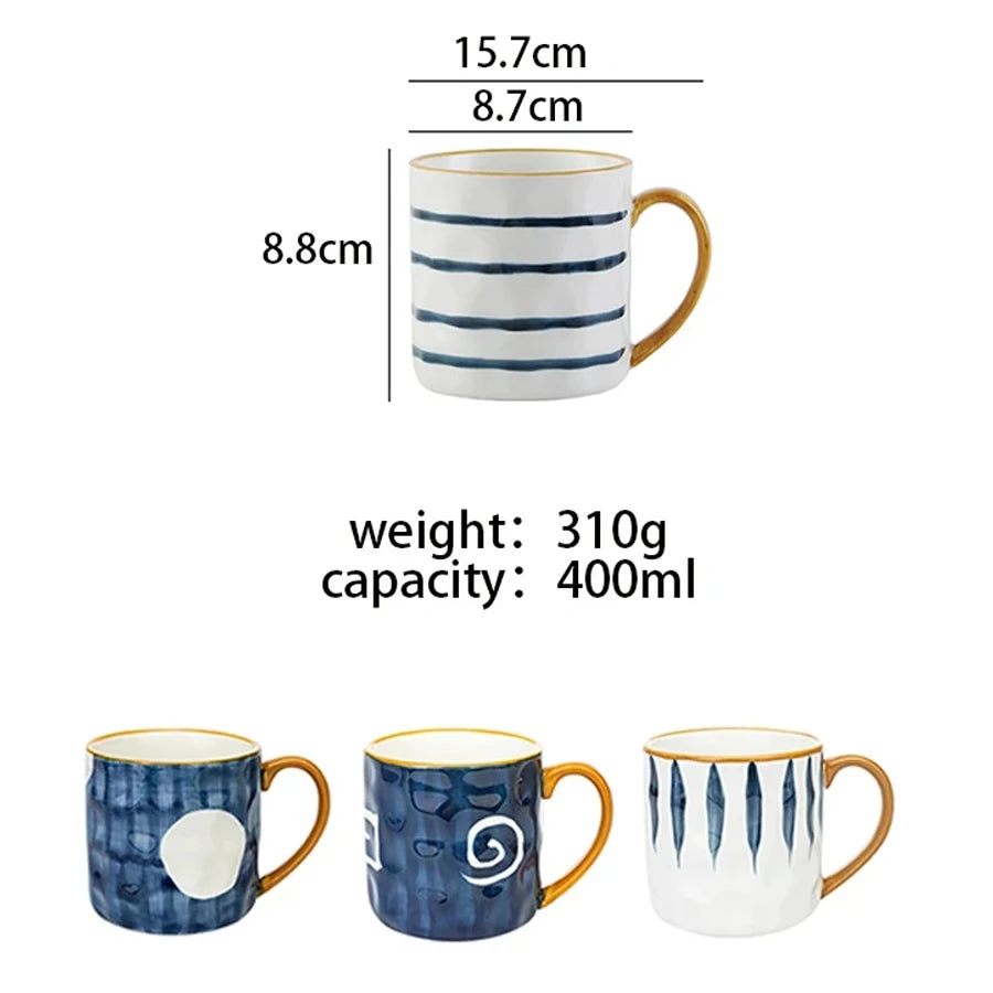Japanese-Style Ceramic Mug with Spoon – 400 ml