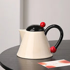 Cream Ceramic Water Set with Beaded Cup