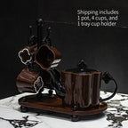Floral Ceramic Tea Set with Cup Rack & Tray