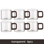 Glass Espresso Cup Set with Walnut Handle – 120 ml