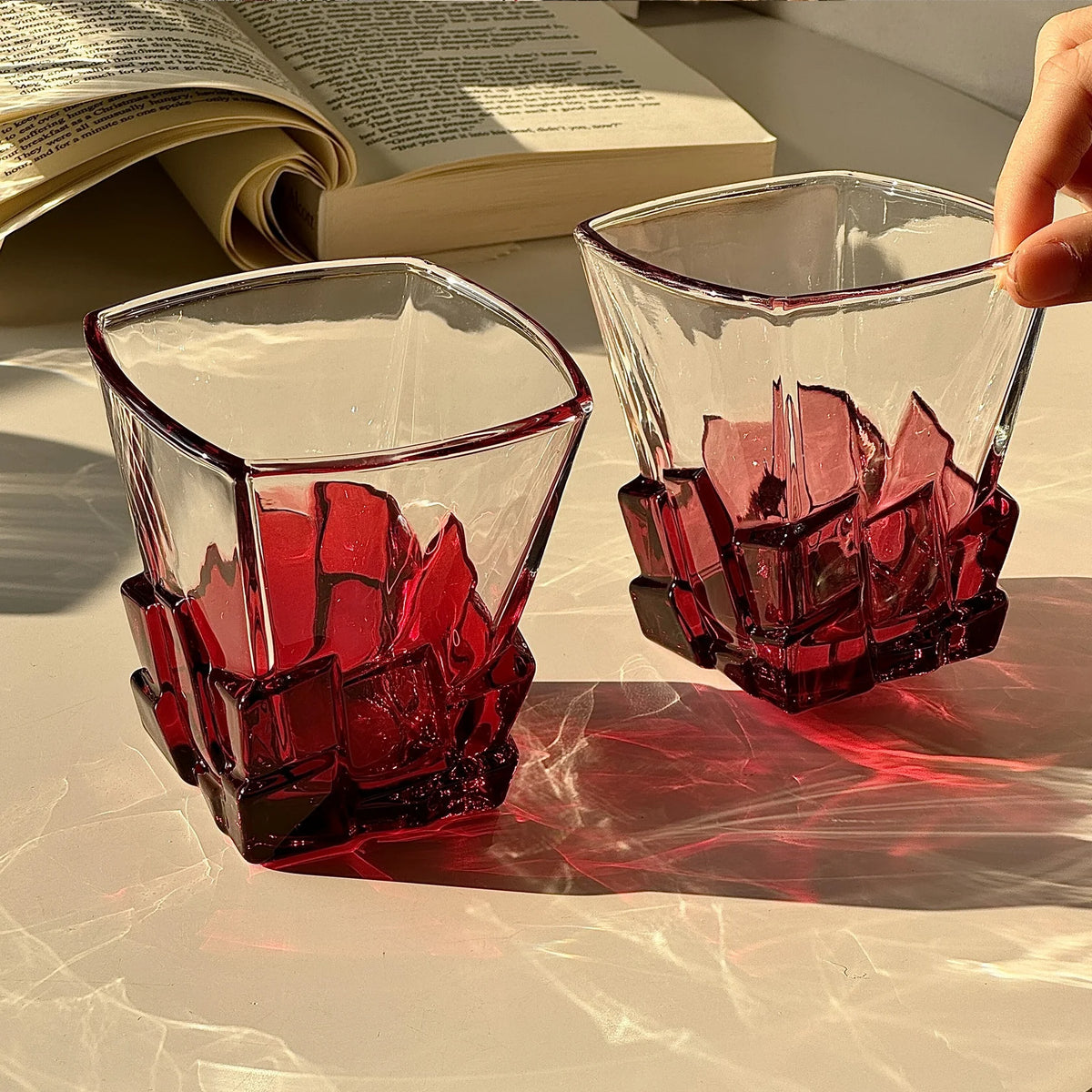 Gem Ice-Cube Glass Cup